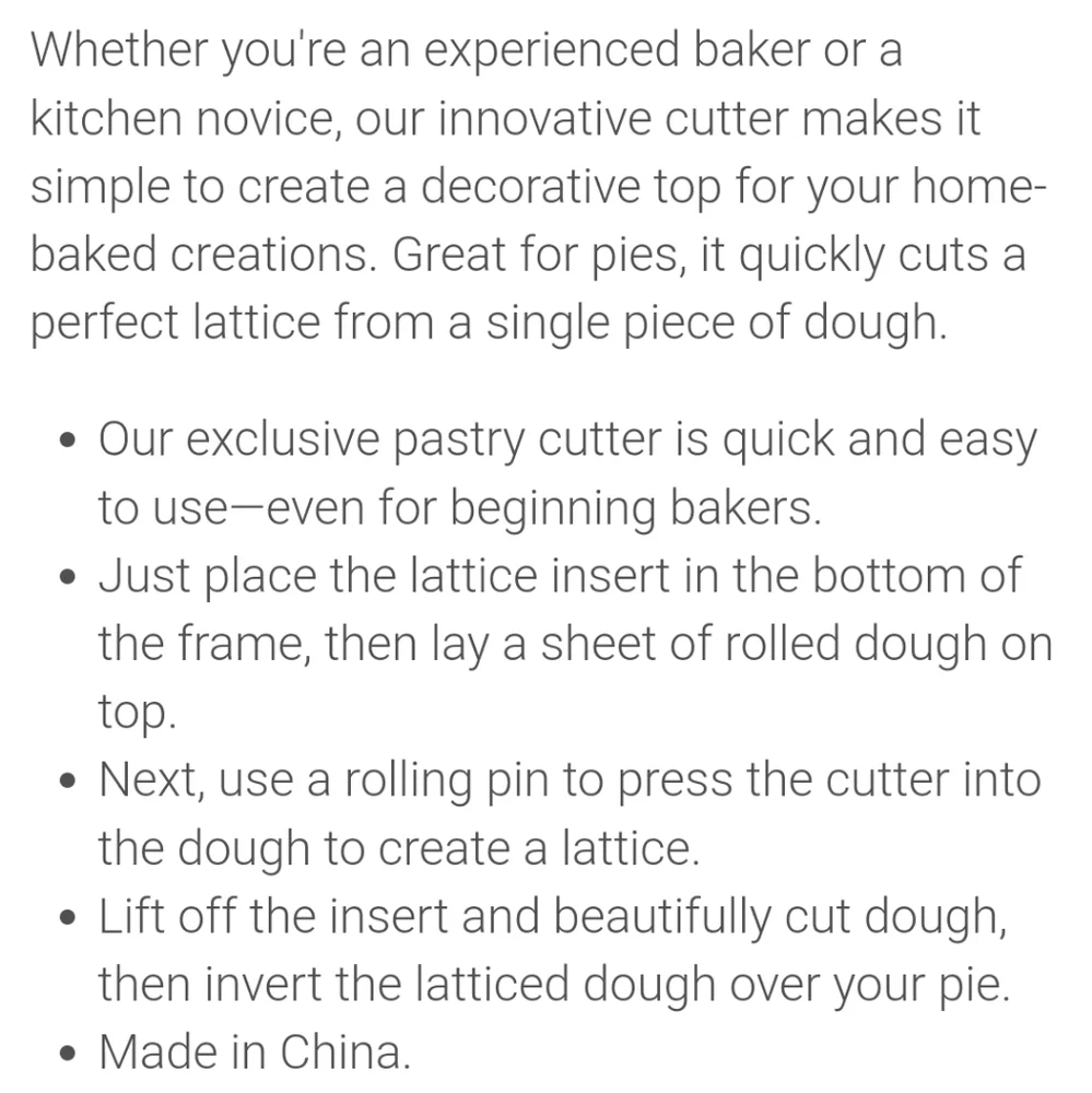 WILLIAMS-SONOMA OAK LEAF LATTICE PIECRUST CUTTER